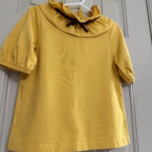 Janie and Jack Mustard Top with Bow